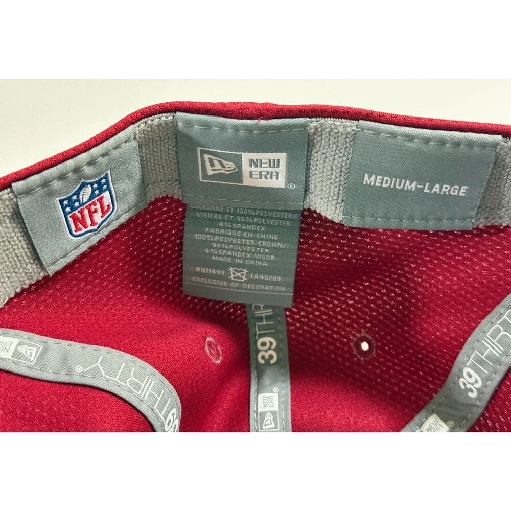 Arizona Cardinals Hat‎ Cap Fitted Mens M/L Red Gray New Era 39Thirty NFL - Picture 6 of 6